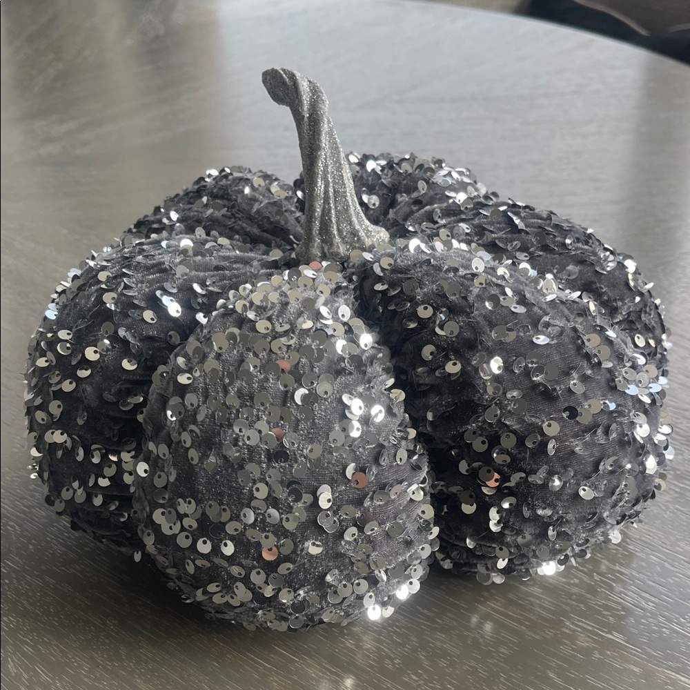 Sequin Embellished Pumpkin Decor